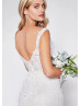 Ivory Floral 3D Lace Beaded Mermaid Wedding Dress